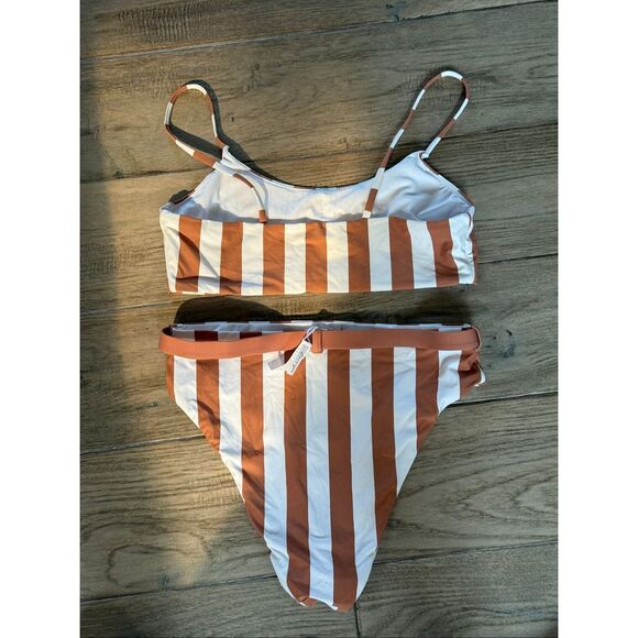 Envya Striped High Waisted Bikini Medium - Picture 8 of 11